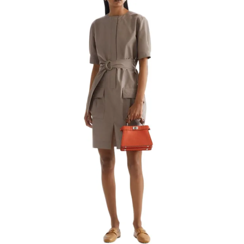 FENDI SS25 Short Sleeved Dresses Women's Brown-2