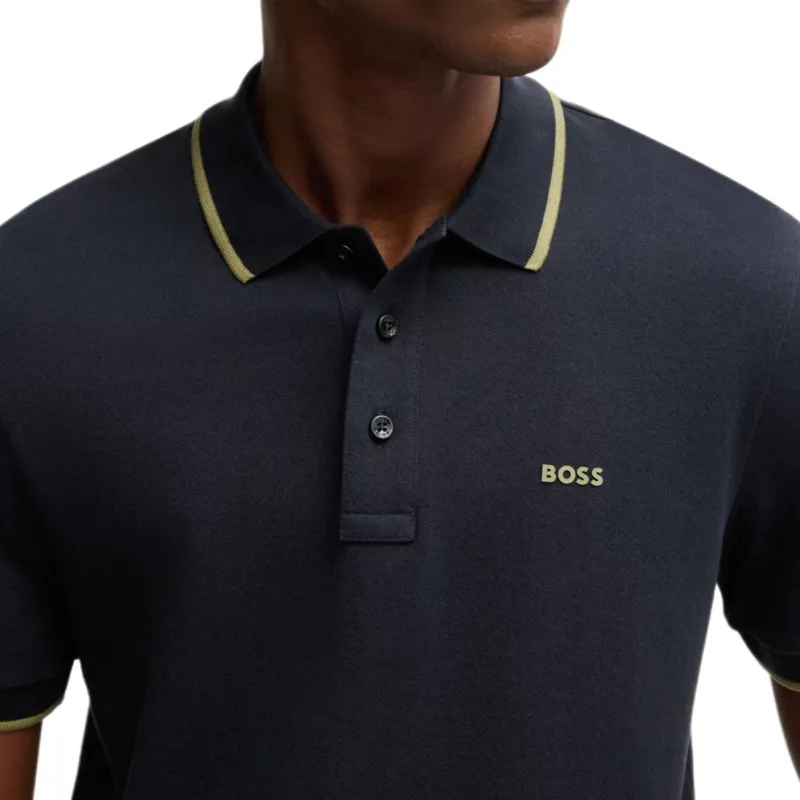 HUGO BOSS Paddy Contrasting collar Polo Shirt-4