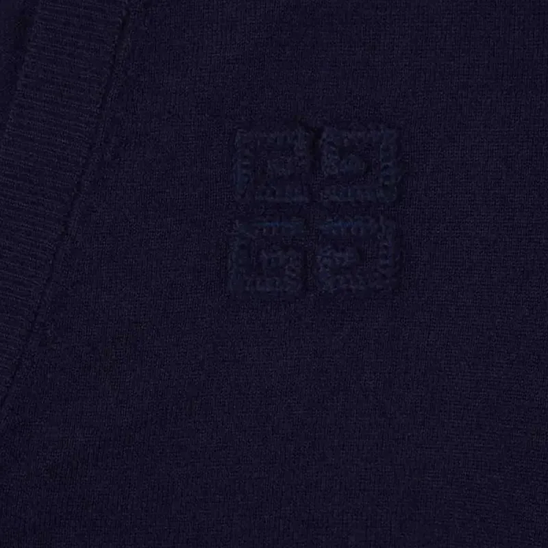 Givenchy Crochet V Neck Cardigan 'Dark Blue'-2