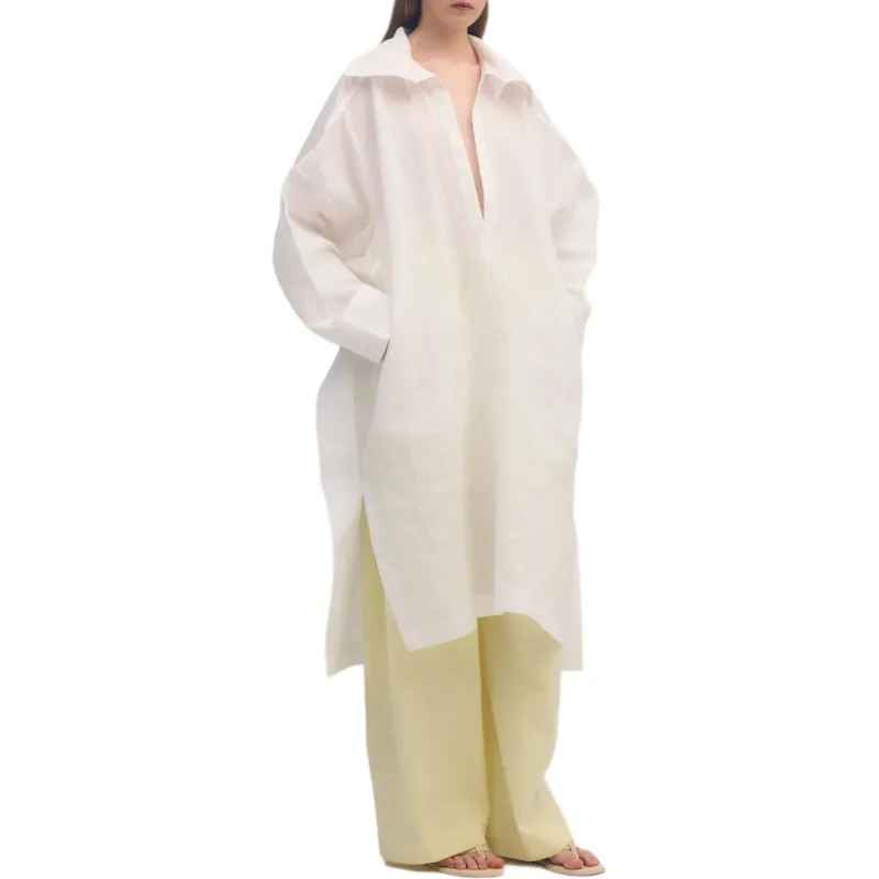 ISSEY MIYAKE Long Sleeved Dress Women's White-2