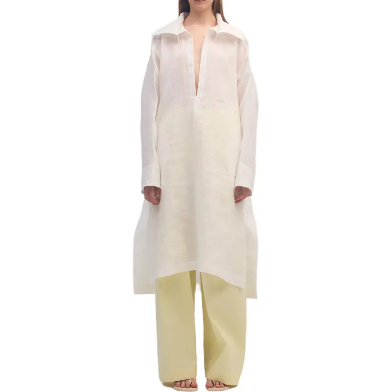ISSEY MIYAKE Long Sleeved Dress Women's White-1