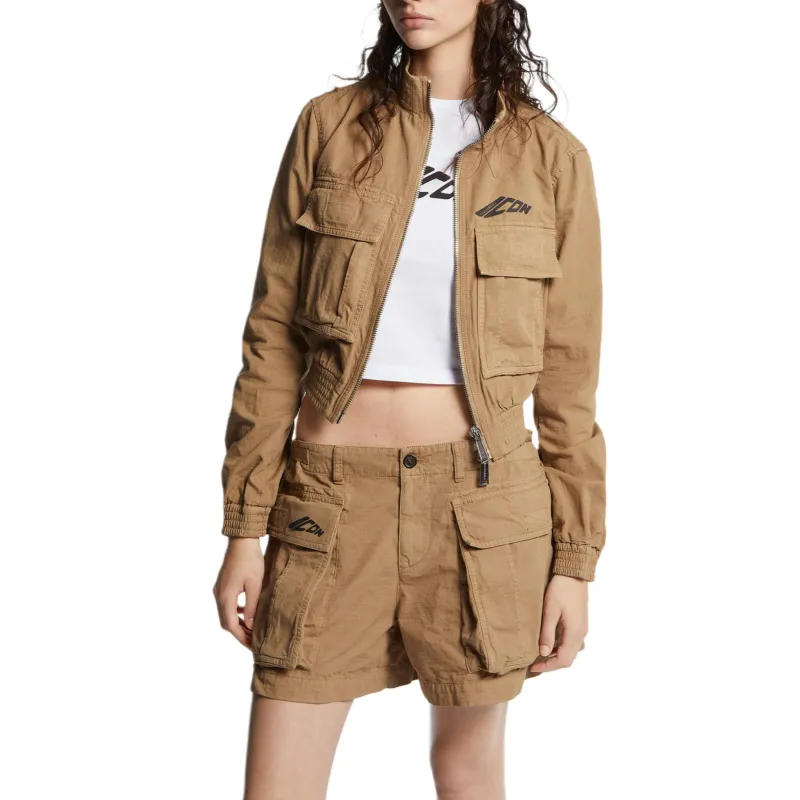 DSQUARED 2 Stand Up Collar Short Jacket-3