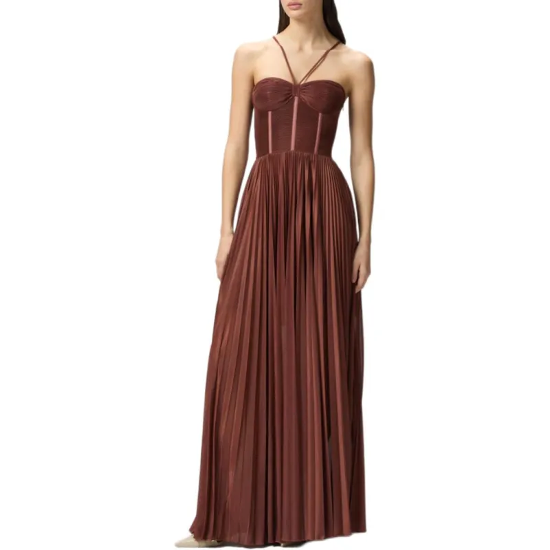 PINKO Plissé Maxi Dress-2
