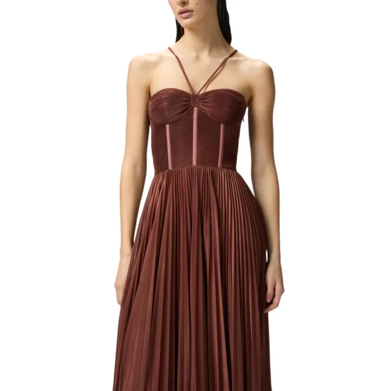 PINKO Plissé Maxi Dress-4