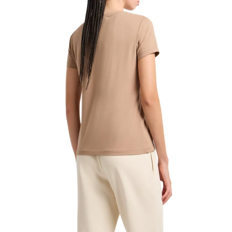 EMPORIO ARMANI EA7 Regular T Shirt Women's Beige Pink-2