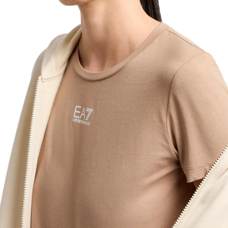 EMPORIO ARMANI EA7 Regular T Shirt Women's Beige Pink-4