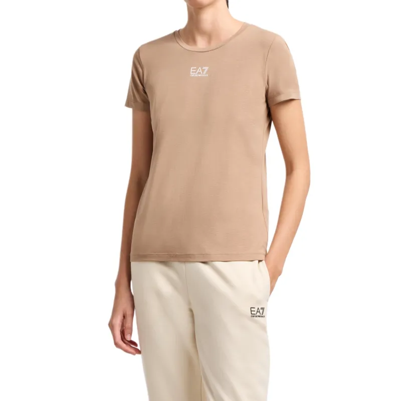 EMPORIO ARMANI EA7 Regular T Shirt Women's Beige Pink-1