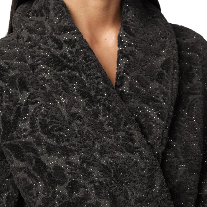 VERSACE Barocco Bathrobes Unisex Black-2
