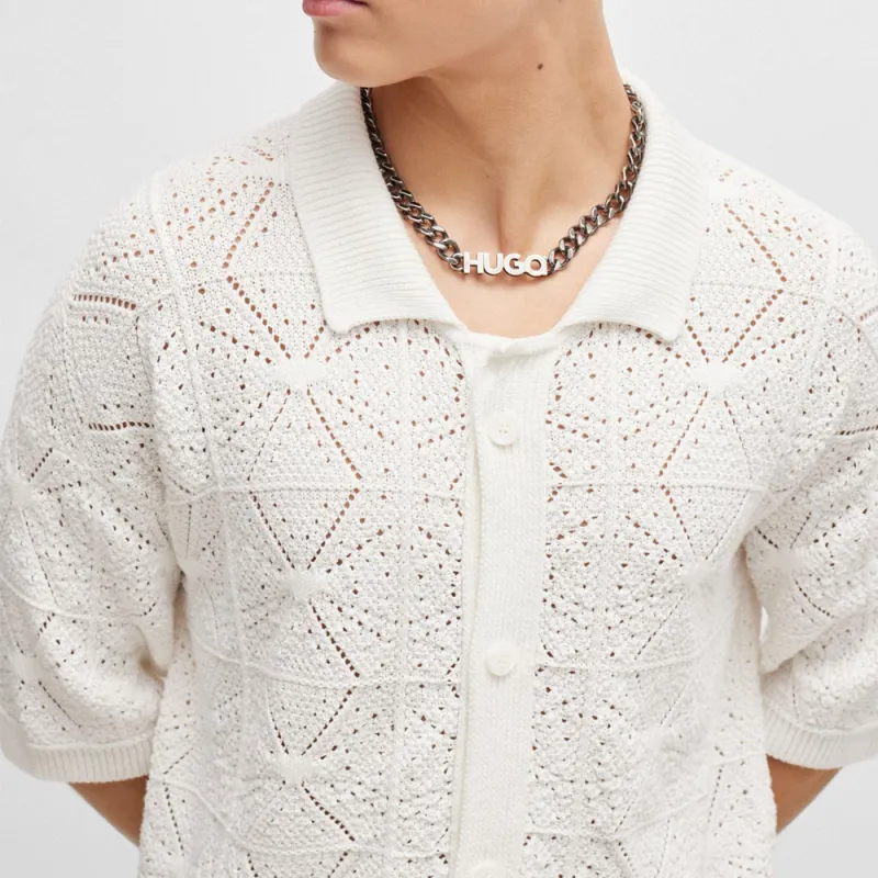 HUGO BOSS Crochet Cotton Shirt-5