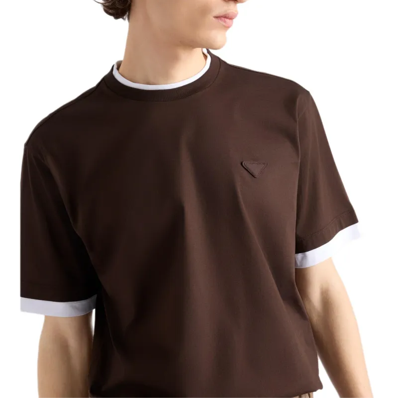 PRADA T Shirts Men Brown-4
