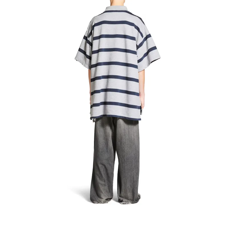 Balenciaga Polo Shirt Loose Fit Men's Gray-3