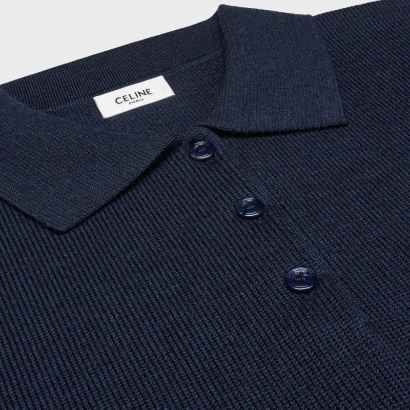 CELINE SS25 Polo Shirt Women's Marine Blue-2