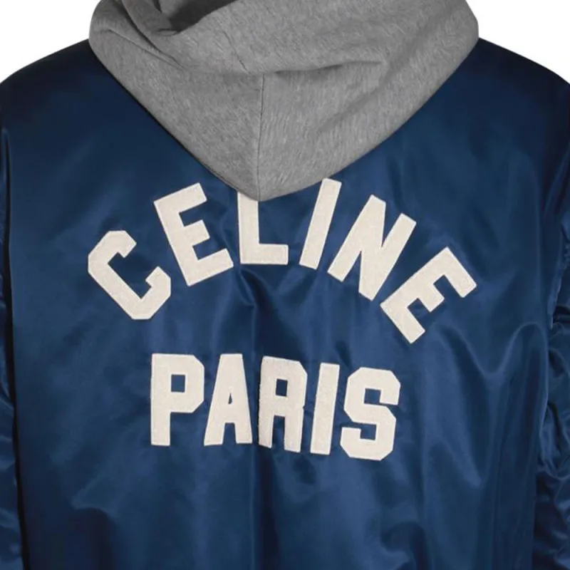 CELINE Oversized Hooded Teddy Jacket In Nylon-5