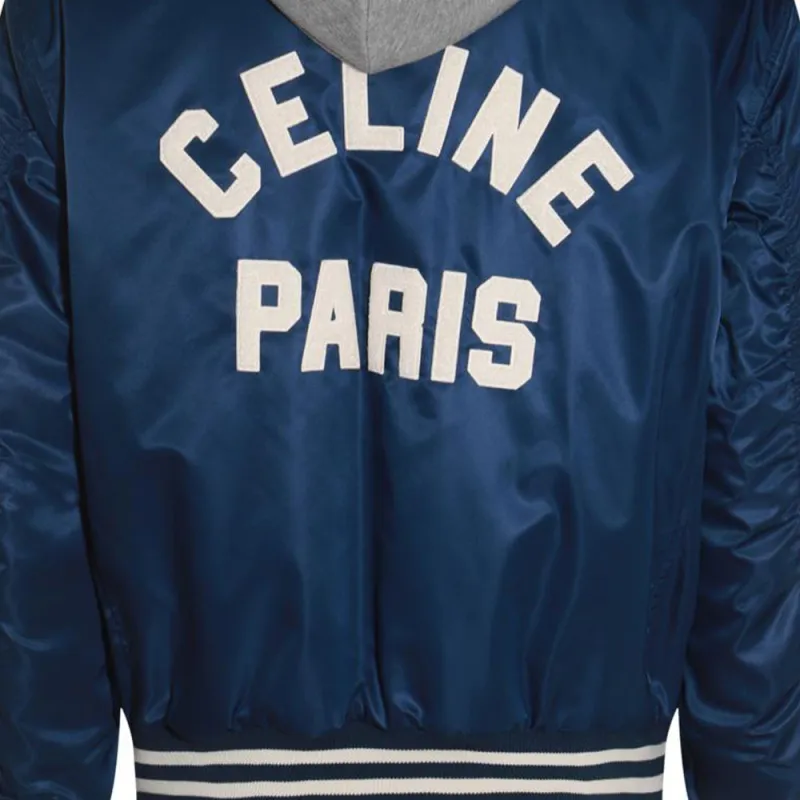 CELINE Oversized Hooded Teddy Jacket In Nylon-7