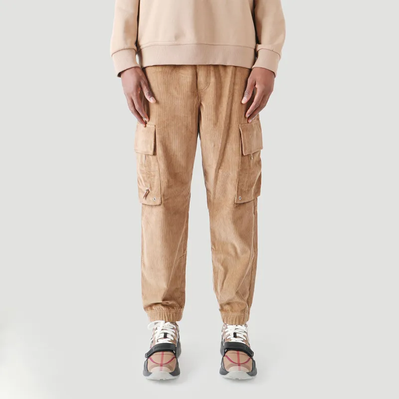 Burberry Logo Detail Corduroy Cargo Trousers-3