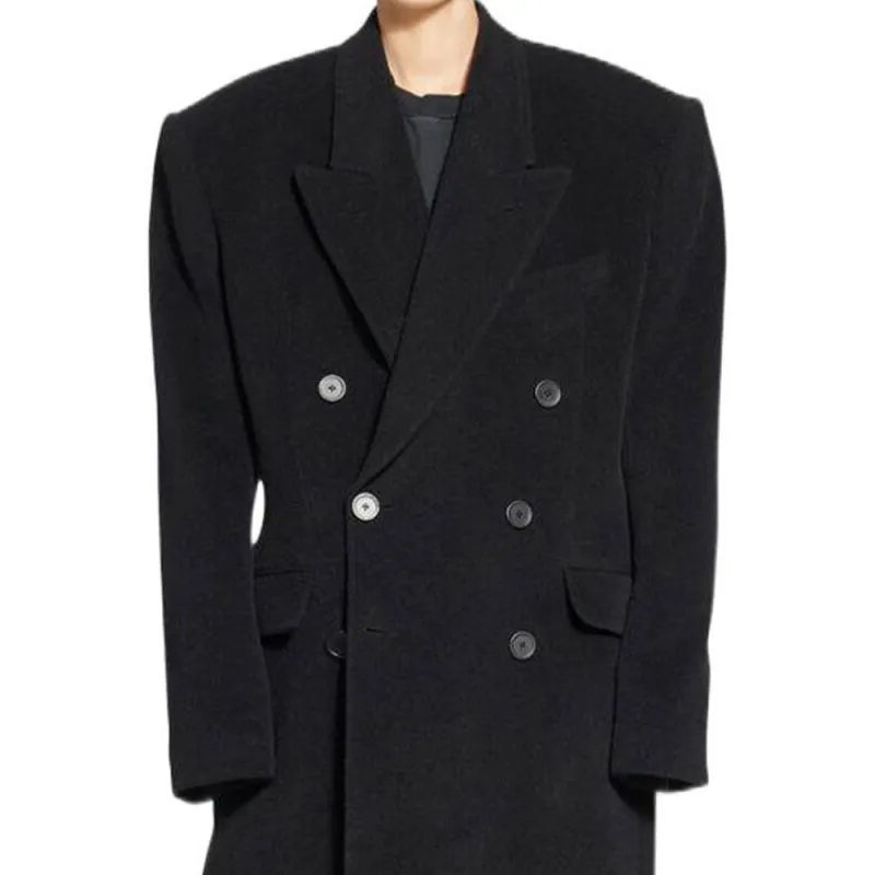 Balenciaga Velvet-feel Coat Women's Black-1