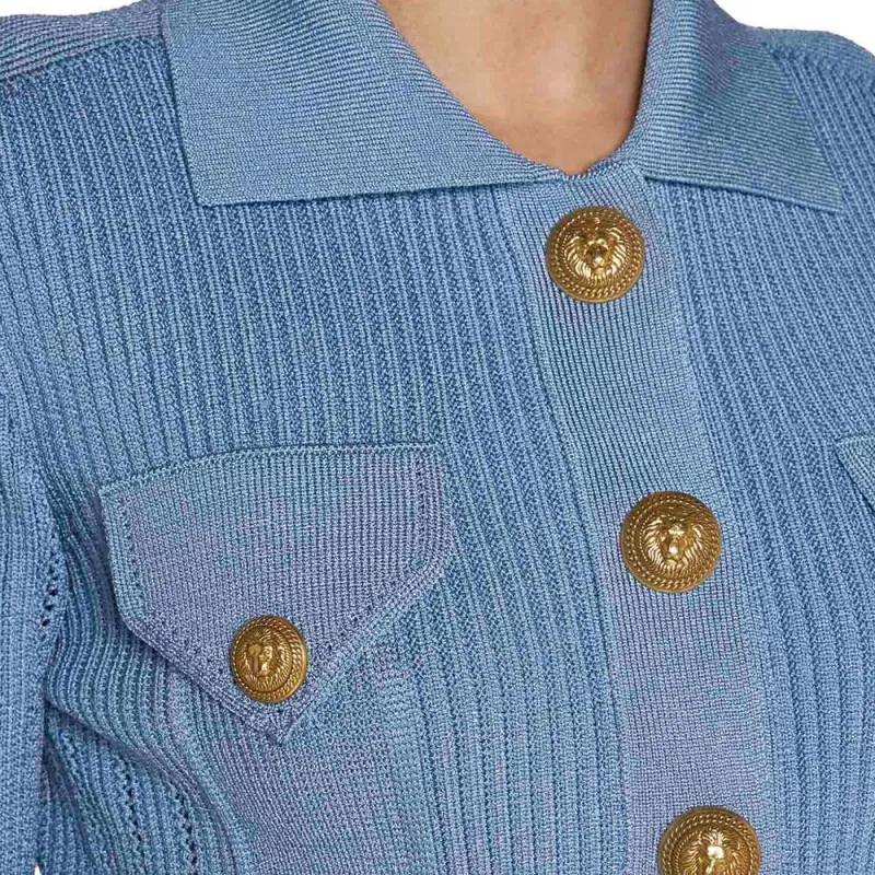 BALMAIN Buttoned Ribbed Cardigan-1