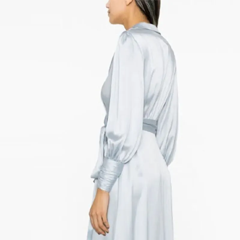 Zimmermann Asymmetric Wrap Silk Midi Dress-5