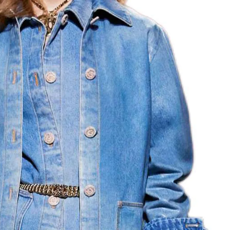 CHANEL Denim Jacket Women's Light Blue-4