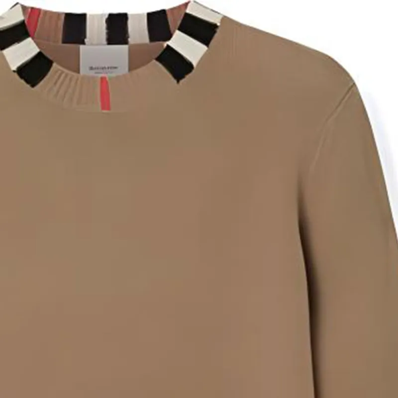 Burberry Icon Stripe Trim Cashmere Sweater Archive Beige-5