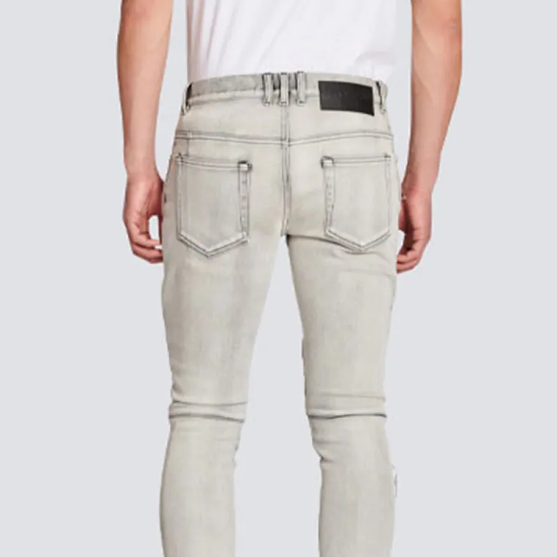 BALMAIN SS22 Jeans Men's Gray White-2