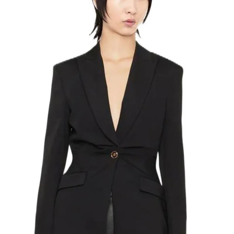 VERSACE FW22 Business Suits Coats Women's Black-2