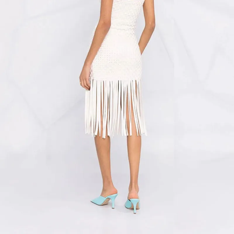 PINKO SS22 Sleeveless Dress Women's White-5