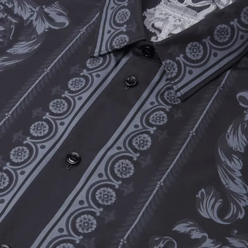 VERSACE Barocco Printed Button-Up Shirt-1