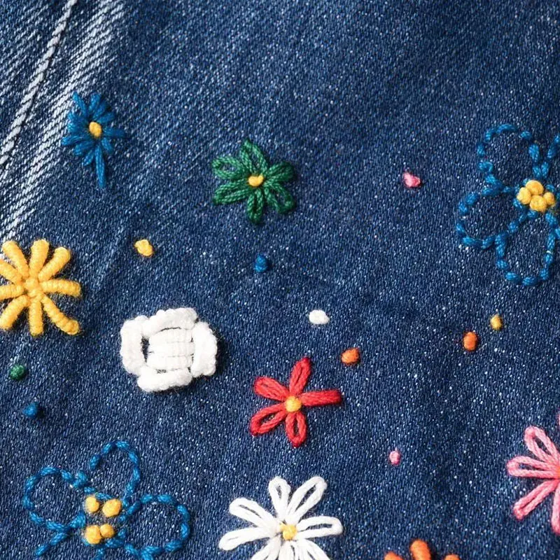 DSQUARED 2 Floral Embroidered Distressed Slim Fit Jeans-4