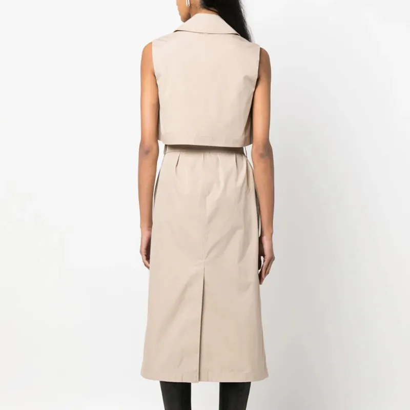 Burberry Layered Sleeveless Trench Coat Dress-3