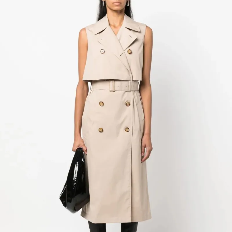 Burberry Layered Sleeveless Trench Coat Dress-2