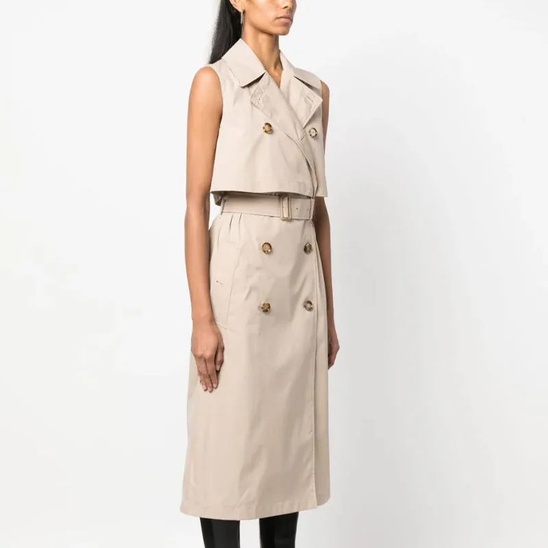 Burberry Layered Sleeveless Trench Coat Dress-4