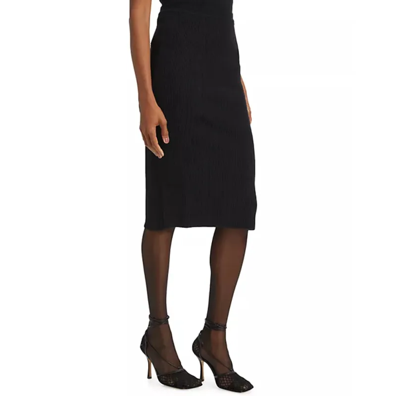 MaxMara Studio Knit Long Skirt Women's Black-4