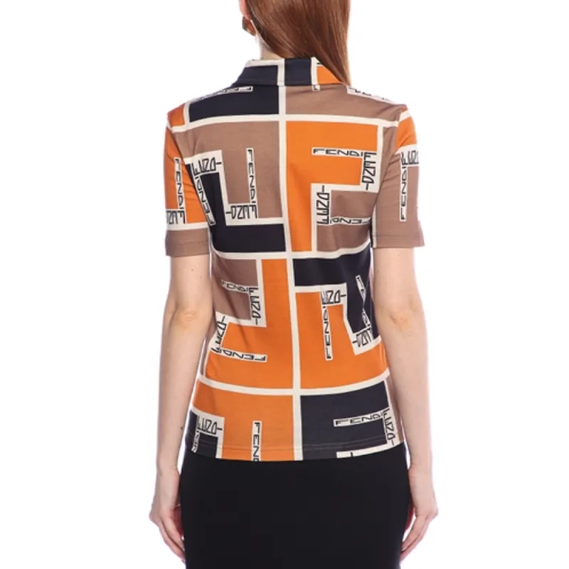 FENDI Ff Motif Short Sleeved Polo Shirt-3