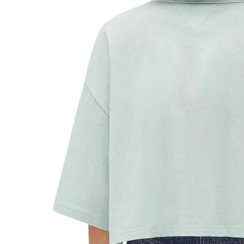 Bottega Veneta Collared Short Sleeve Cropped Polo Shirt-5