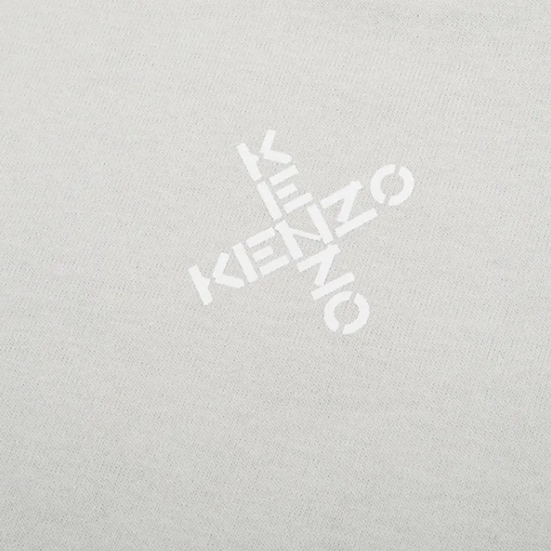 KENZO Letter Logo T Shirts Women's Gray White-3