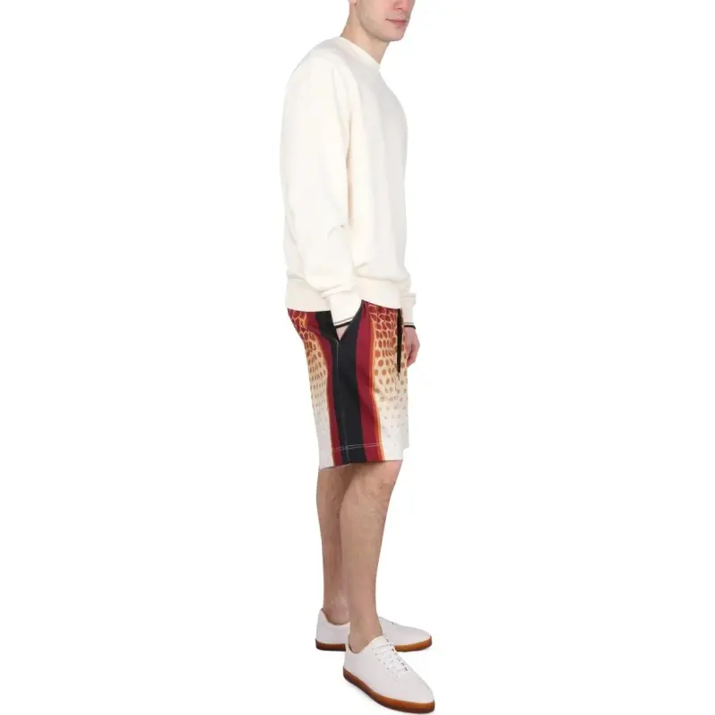 DRIES VAN NOTEN Logo Printed Drawstring Bermuda Shorts-3