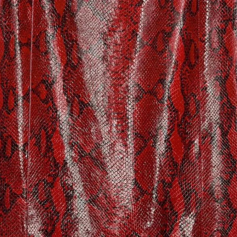GIVENCHY FW24 Leather Long Skirt Women's Burgundy-4