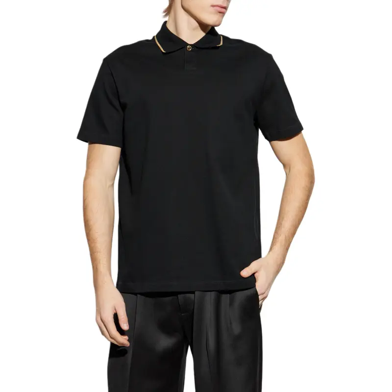 VERSACE Collared Short Sleeve Polo Shirt-1