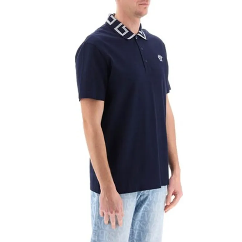 VERSACE Polo Shirt Men's Dark Blue-2