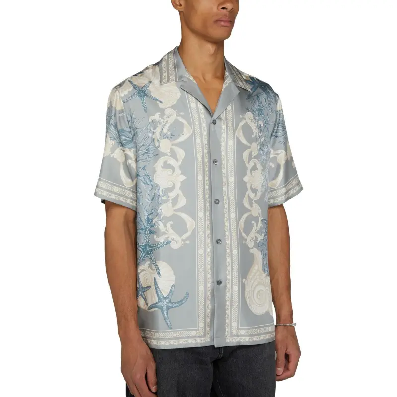 VERSACE Shirts Men Light Blue-2