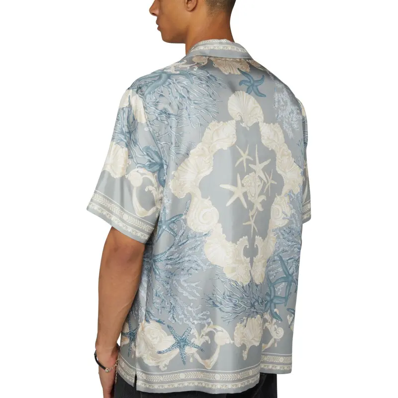 VERSACE Shirts Men Light Blue-5