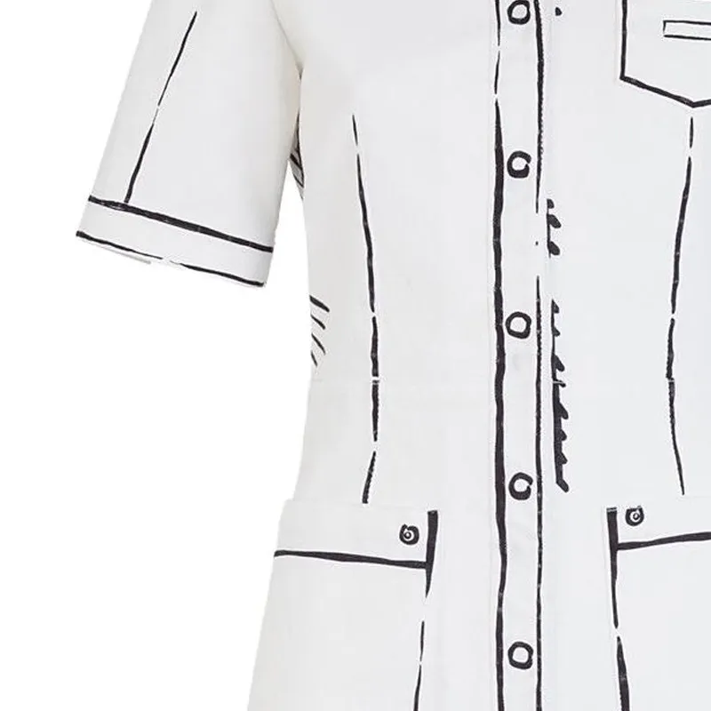 FENDI SS23 Short Sleeved Dress Women's White-4