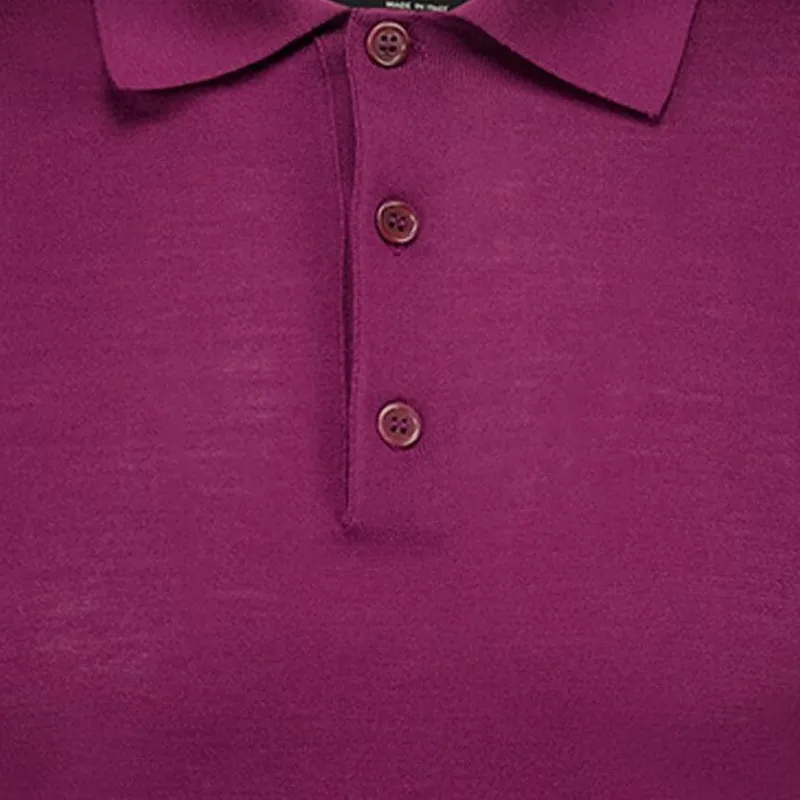 FENDI Logo embossed Wool Polo Shirt-4