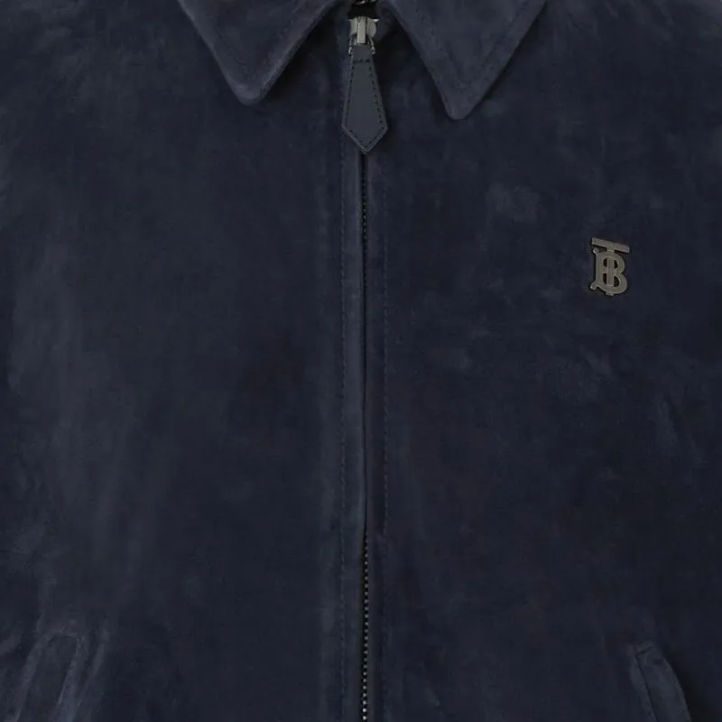 Burberry Leather Jackets Men Coal Blue-4