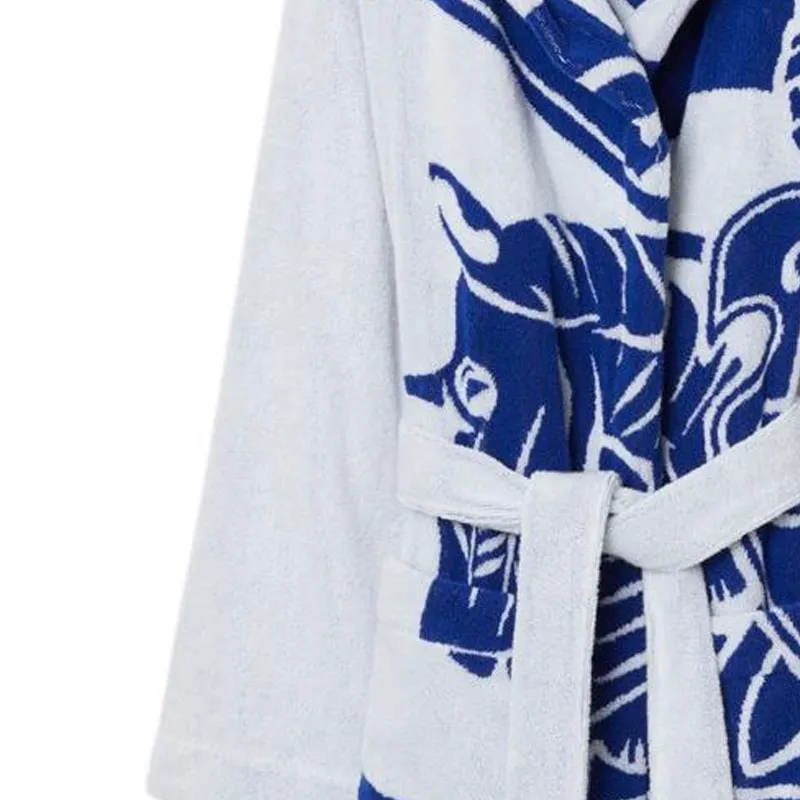 Burberry Pajama Robe Unisex White Blue-4
