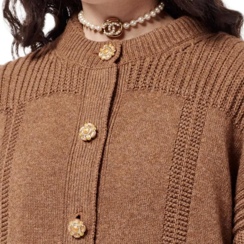 CHANEL 24 Fall And Winter Knitwear Women's Yellow-4