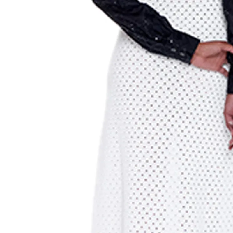 CHANEL SS21 Long Sleeved Dress Women's White-3