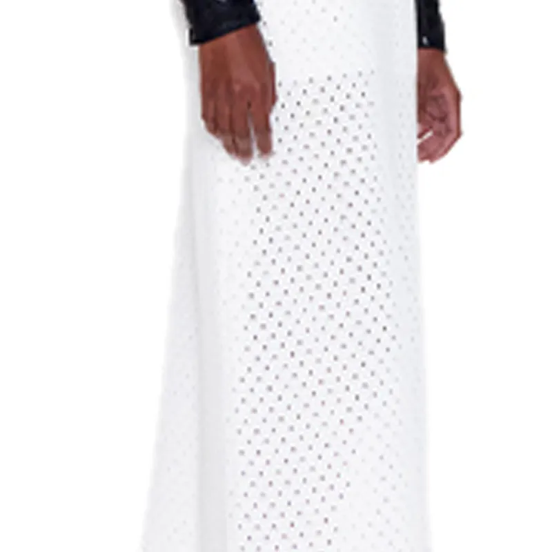 CHANEL SS21 Long Sleeved Dress Women's White-2