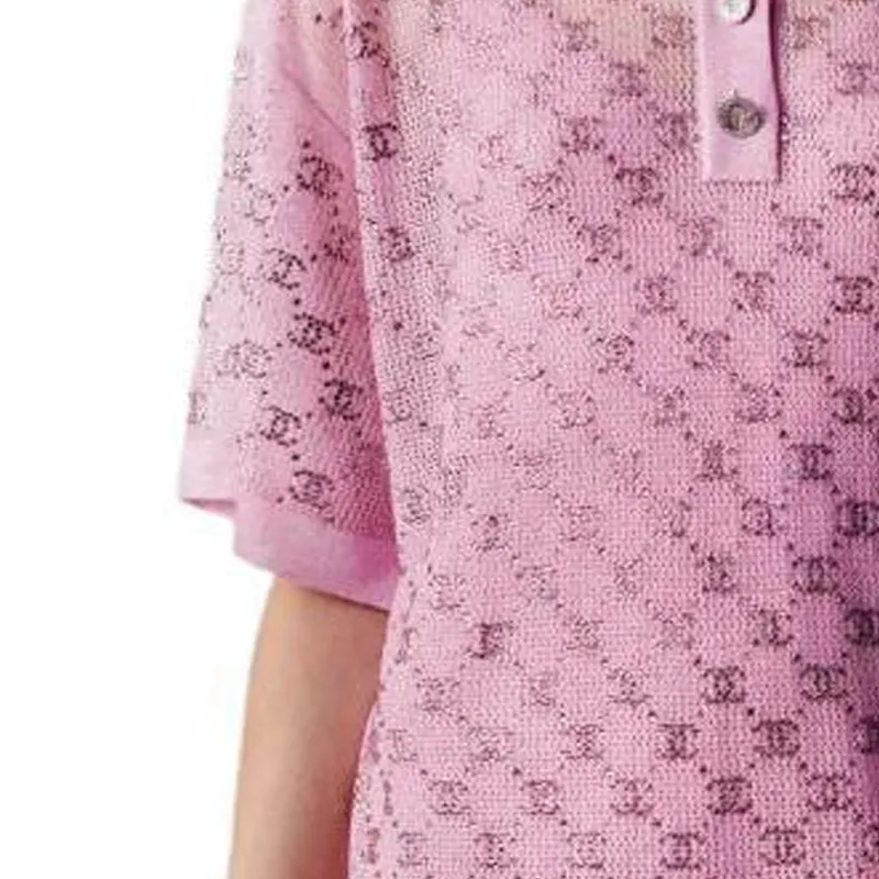 CHANEL Short-Sleeved Dresses Women's Light Pink Red-4